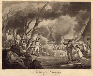 Schlacht von Lexington, graviert von Cornelius Tiebout